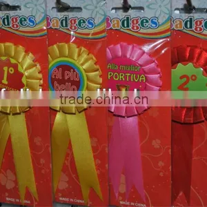 Custom Ribbon Rosette Button Badge With Paper Card thumbnail-1