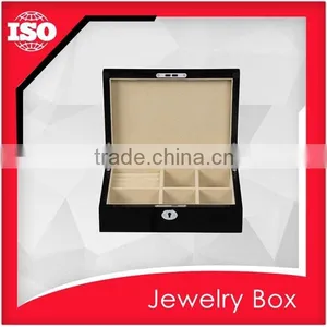 Luxury Black MDF Mirrored Jewelry Box With Drawers thumbnail-3