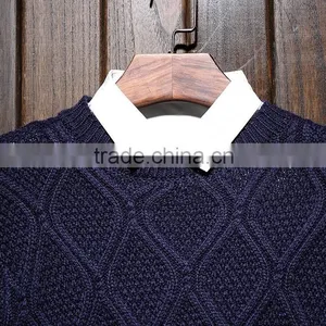 Fashion Leisure European Style Men's Long-sleeved Sweater for Cream Colored Cotton Sweaters thumbnail-4