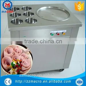 Double Compressor Double Flat Pans Fry Ice Cream Machine thumbnail-1
