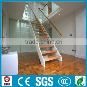 Precast Indoor Iron Glass Wood Straight Stairscase Made in China--YUDI thumbnail-1