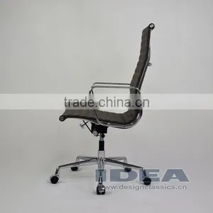 Replica EA119 Charles High Back Office Chair - Dark Grey Color Genuine Leather thumbnail-3