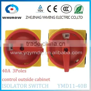 Isolator Switch With YMD11-40B With Padlock Aluminum Pole 40A 3 Poles Load Break Power Cut off Operate Outside Cabinet thumbnail-3