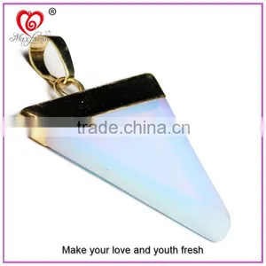 Natural Quartz Different Kinds Crystal Point Pendant for Necklace Natural Crystal Stone Pendant Design Mixed Triangle Stone thumbnail-6