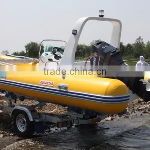 5.2m Yellow Fiberglass Boat Made in China With CE Certification for Water Sport thumbnail-2