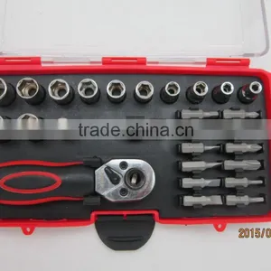 37pcs Hand Tool Set With Ratched Handle ,screwdriver Bits and Sockets Tool Box Made in China thumbnail-1