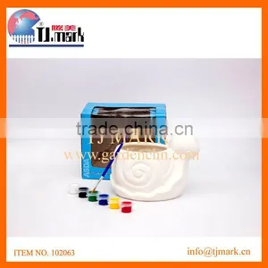 FUNNY DIY PAINTING SNAIL SHAPED CERAMIC PENCIL POT thumbnail-1