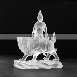 Manjushri Bodhisattva Buddhism Statue Liuli Colored Glaze Wholesale thumbnail-1