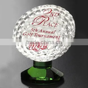 Wholesale New Design Cheap Crystal Glass Golf Trophy Awards for Golf Club Souvenir thumbnail-1