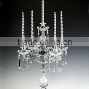 5 Arms Exquisite Crystal Candelabras for Glass Wedding Decoration & Table Centerpieces Wholesale Quality Choice thumbnail-1