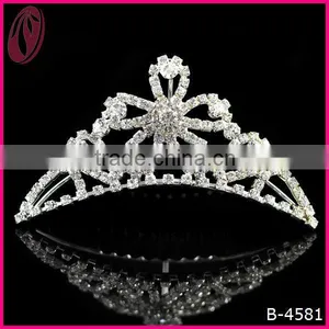 Wholesale Gorgeous Diamante Professional Hair Comb Tiara thumbnail-1