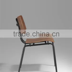 Simple Design Plywood Material Dining Room Furniture Metal Chair thumbnail-3