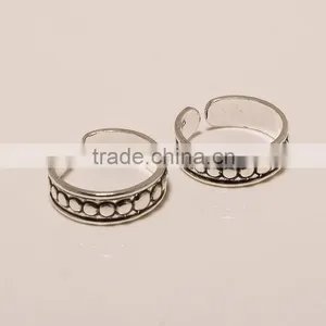 T0008-925 SOLID STERLING SILVER FINE LIGHT OXIDIZED DESIGNER DOT TOERINGS 2.96 thumbnail-1