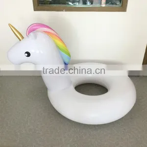 Wholesale Cute Rainbow Color Unicorn Swim Ring Float thumbnail-1