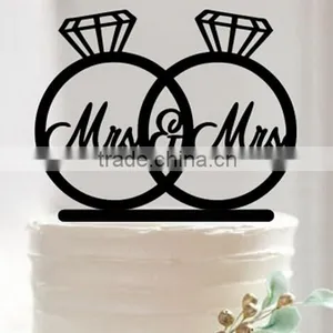 New Custom Personalized Bride and Groom Words Silhouette Wedding Cake Topper thumbnail-1