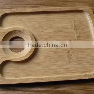 Bamboo Wine Plate for Wine Glass and Snack thumbnail-1