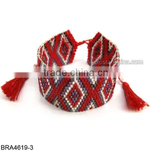 New Hot Pink Seed Bead Macrame Bracelet thumbnail-6