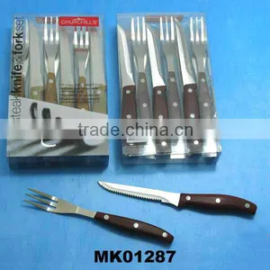 12PCS BAKELITE HANDLE STEAK KNIFE & FORK IN PVC BOX thumbnail-1
