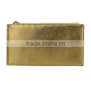 Zipper Closure Foldable Soft Pouch Bag Gold Wallet Case Shenzhen Factory Wallet Leather Case thumbnail-3
