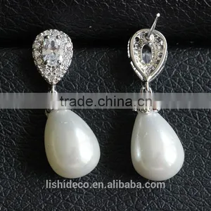 Latest Design Diamond Earring Zircon Earring Jewelry Wholesale Pearl Earring thumbnail-4