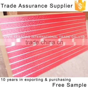 China Linyi 1220*2440*15mm White Melaminie Mdf Woden Slatwall Aluminium Inserts thumbnail-3