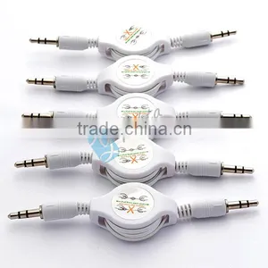 Male To Male 3.5mm Stereo Wire Retractable AUX Cable thumbnail-1