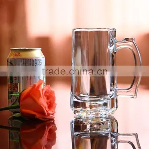 Large Beer Mug/ Glass Shooting Tumbler/ Clear Glass Cup With Handle thumbnail-1