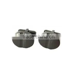 Stainless Steel Black IP-plated Round Cuff Links thumbnail-1