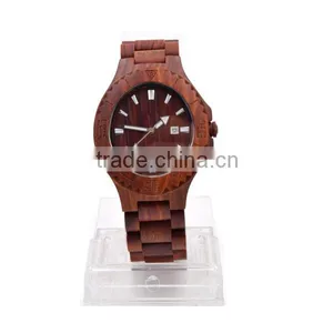 2016 Hot Selling Fashion Round Quartz Wood Watch thumbnail-4