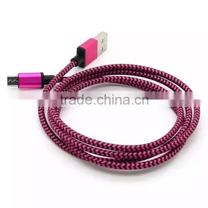 High Quality Colorful 1M 3FT for Samsung Braided Nylon Fabric Micro Charger Usb Cable thumbnail-6