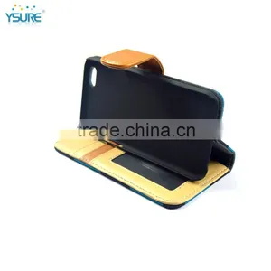 2015 New Design Special Grid Pattern Denim Leather Case For Wiko Darkfull With Card Slots and PVC ID Slot thumbnail-5