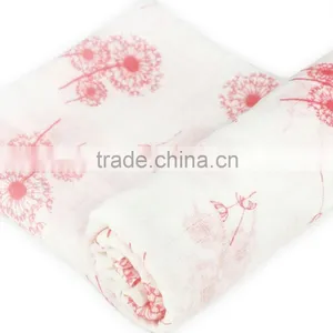 Hot Sales 100% Cotton Muslin Baby Swaddle Wholesale 47x47" After Washing thumbnail-3