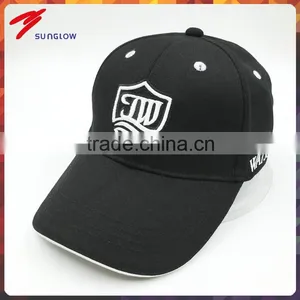 Custom Design 6 Panel Embroidered Black Cotton Baseball Cap thumbnail-1