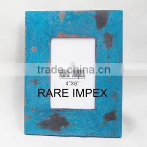 Distressed Blue Finish Wooden Photo Frame thumbnail-1