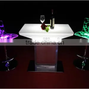 Led Glass Top Stone Base Dining Table thumbnail-5