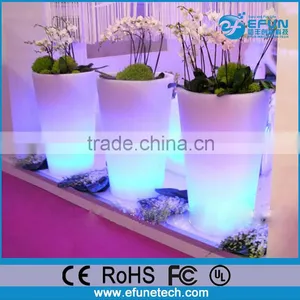 Outdoor Plastic Garden Led Illuminate Flower Pot, Balcony Plastic LED Luminous Planter Pot thumbnail-1