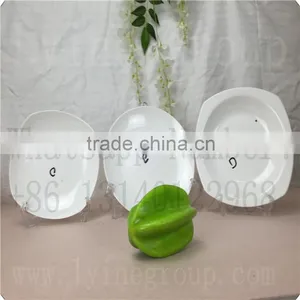 12" White Square Wholesale Ceramic Square Dinner Plate thumbnail-1