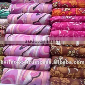 Gorgeous Printed Chiffon With Beading White Floral Prom Fabric thumbnail-1
