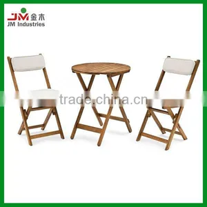 Wooden Balcony Tables and Chairs With Soft Cushions thumbnail-1