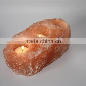 Himalayan Salt Tea Lights Three Holes/Rock Salt Natural T Lights Three Holes/Salt Tea Lights Multi Holes thumbnail-1