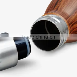 Double Wall Vacuum 25 oz Insulated Stainless Steel BPA Free Water Bottle Wood Grain Fit Cup Holder thumbnail-3