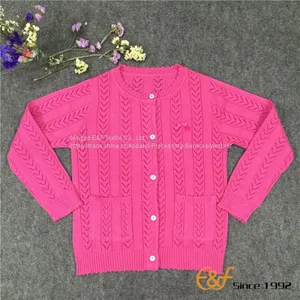 Regular Pointelle Pattern Cardigan Sweater for Girl thumbnail-2