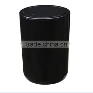 Store More Simple Black Round Plastic Garbage Bin thumbnail-1