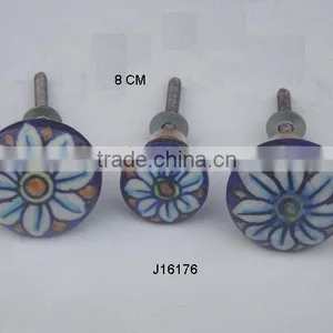 Ceramic Knob Hand Painted With Patterns thumbnail-1
