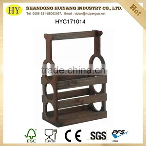 Custom Shabby Chic Wooden 3 Bottles Wine Holder Wholesale thumbnail-1