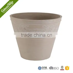 Antique Round Sculpture Ceramic 16' Garden Planter thumbnail-2