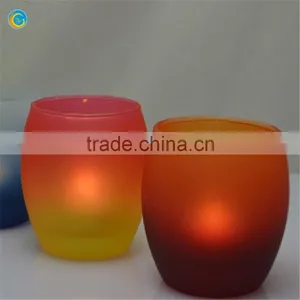 Electroplate Frosting Egg Shape Glass Candle Holder Candlestick thumbnail-2