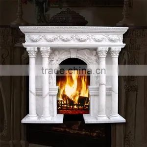 Luxury Home Decoration Roman Style Marble Fireplace With Roman Column thumbnail-1