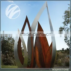 Wholesale Outdoor Metal Garden Art Corten Steel Leaf Sculpture thumbnail-1