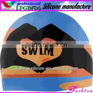 Custom Logo Swimming Team Silicone Swim Cap thumbnail-1